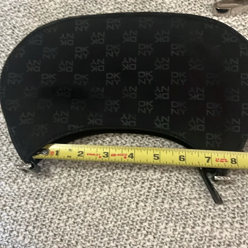 DKNY Womens Black Sleek Classy Luxury Nylon Signature Formal Shoulder Bag Purse